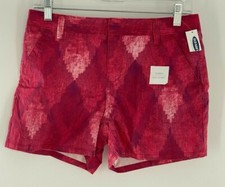 Old Navy Shorts Slit Pocket Everyday Tye-Dye Cotton Red Adjustable Waist Girl 16