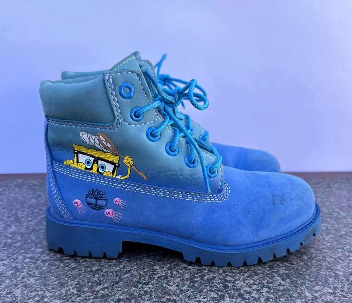 Timberland SpongeBob SquarePants Bright Blue Nubuck Waterproof Men\'s Boots Blue Timberland Premium 6 main image 4