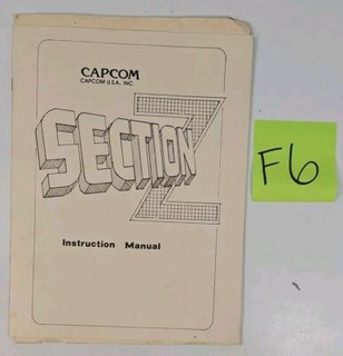 SECTION Z - Arcade Game Manual - CAPCOM - OEM Original - Coin Op