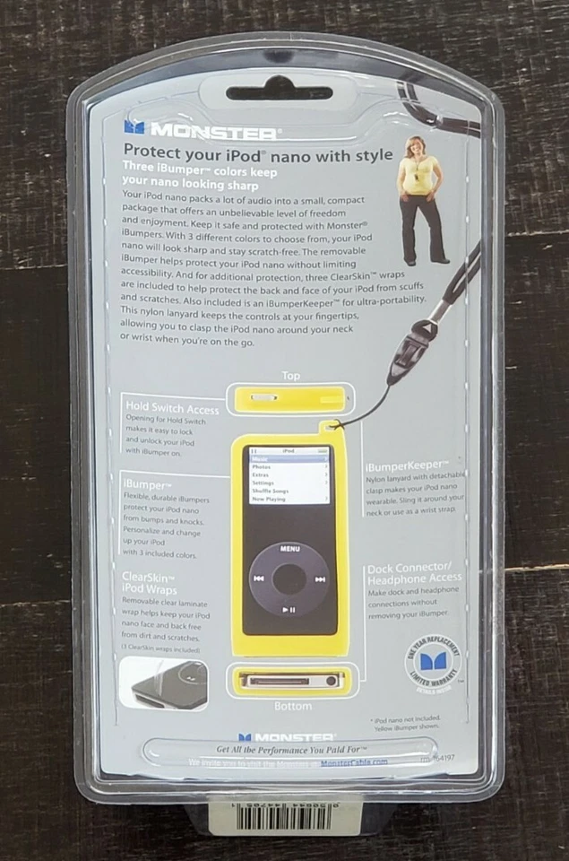 Monster Cable iBumper iPod Nano 3 Colores Estuches 3 Pieles Transparentes Eslinga Nuevo Sellado Foto 2 de 4