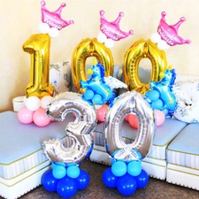 16" Number Foil Balloons Air Birthday Balloon 0-9 Age Party Decoration UK