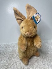 Vtg Kelly toy Plush Bunny Standing 12  Brown Playpets To Cuddle And Love 1980  s