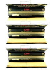 3x Raw Black King Size Connoisseur Rolling Papers Slim 1 Pack USA SHIPPED