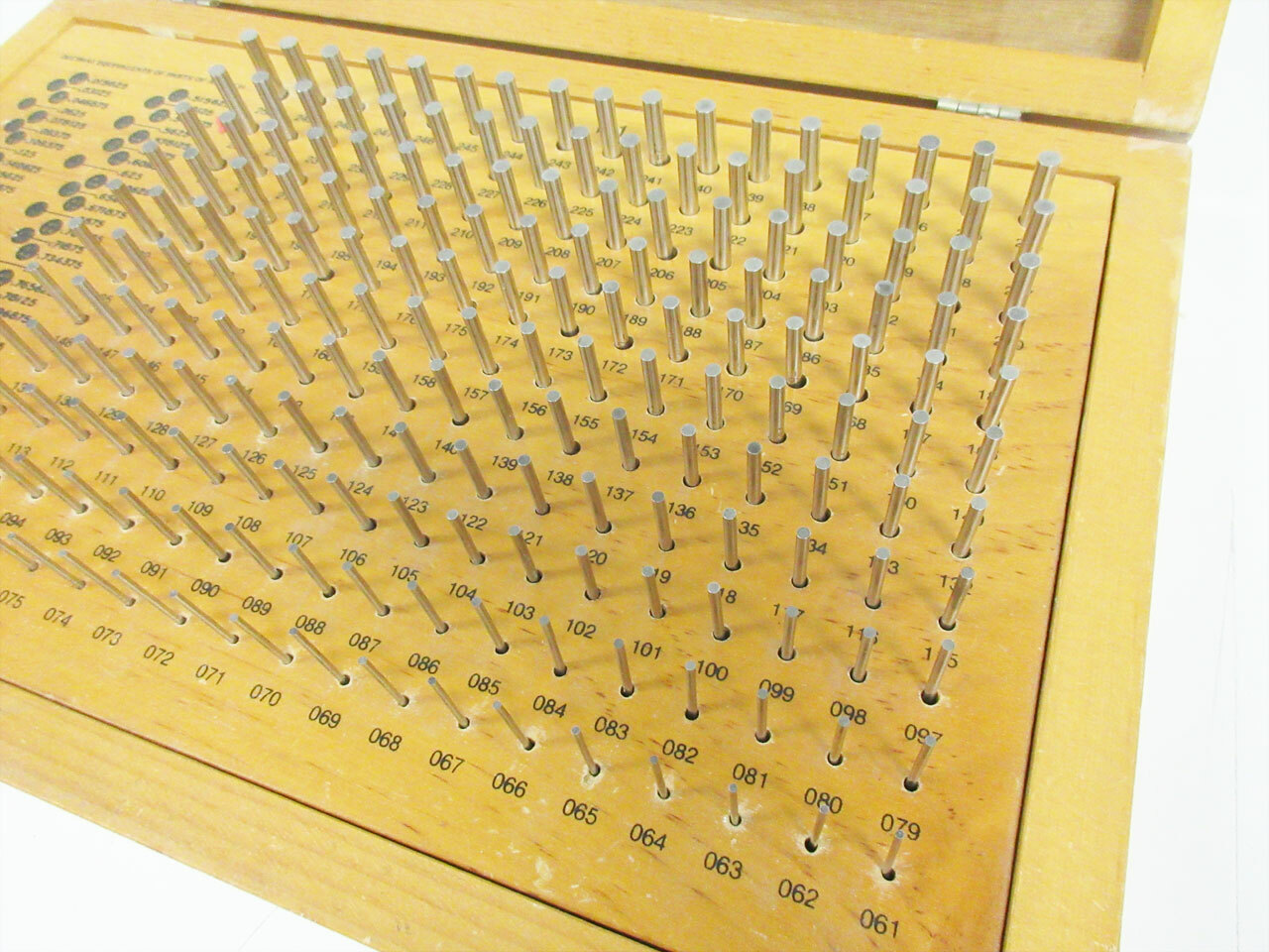 RALMIKE'S TOOL-A-RAMA M-1 .061 .250 MINUS PIN GAGE SET 190 PIECE