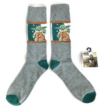 adult BABY YODA SOCKS grogu the mandalorian star wars gray dark teal purple NEW