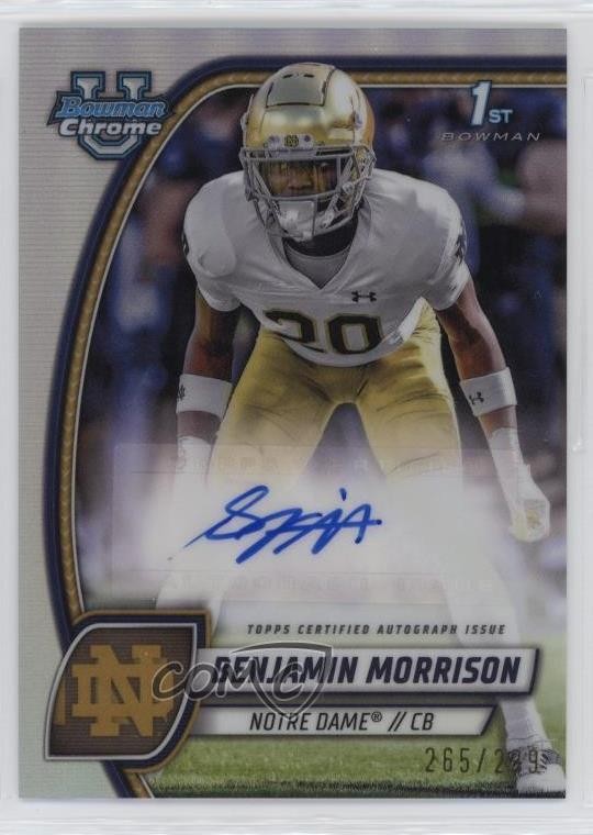 2024 Bowman U Chrome Prospect Refractor 265/299 Benjamin Morrison #PA-BMO Auto