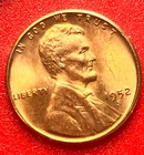1952-S Lincoln Wheat Cent Penny GEM RD BU From an Original Bank Roll