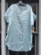 Vtg. Val Mode Nightgown baby blue floral lace trim new w/ tags Large