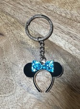 Disney World Parques Llavero Orejas de Minnie Mouse Oreja Diadema Azul Brillo ¡NUEVO!