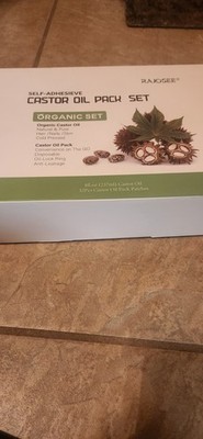 RAJOSEE Self-Adhesive Organic Castor Oil Pack Patch Set Multi-Size Eco Friendly