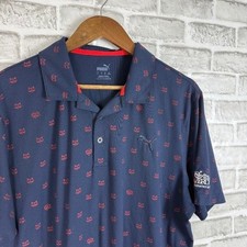 PUMA Golf Navy Blue Raccoon AOP Casual Golf P...