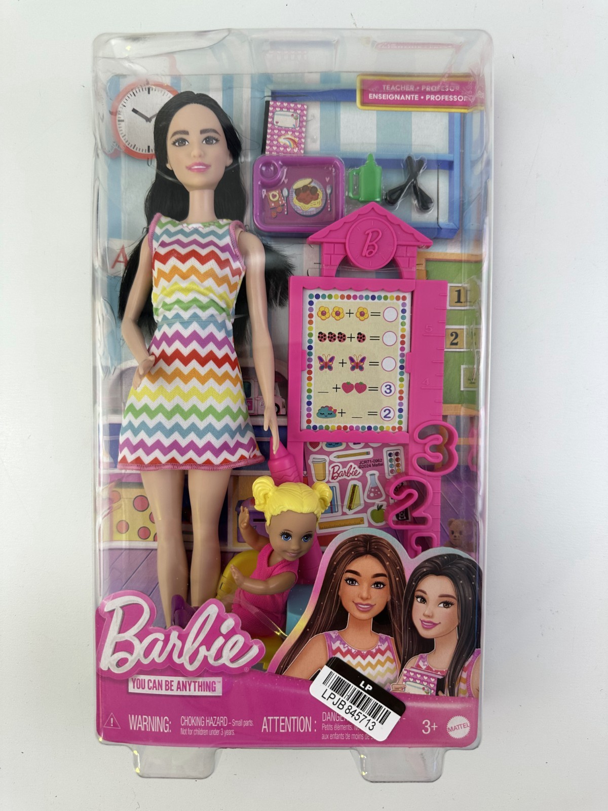 Mattel Barbie Teacher Doll and Toddler Student Doll Playset 
