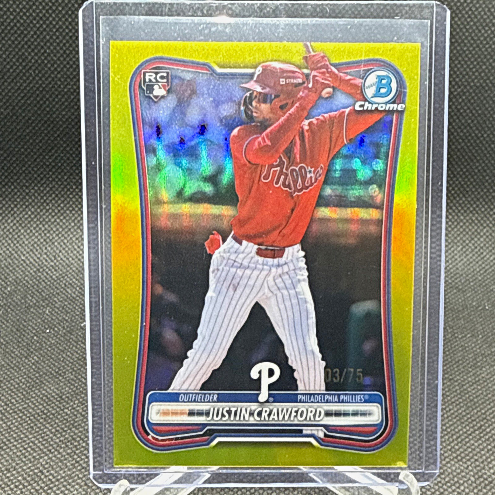 2026 Bowman Chrome Justin Crawford Phillies RC #54 Serial Numbered 03/75