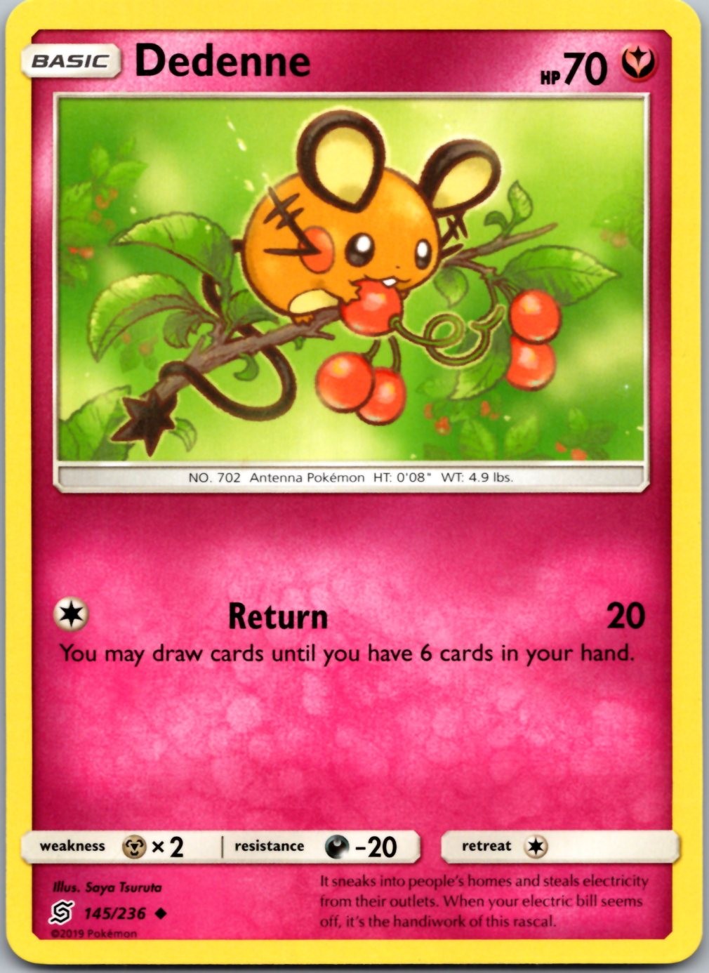 Dedenne 145/236 Uncommon Unified Minds Pokemon Near Mint
