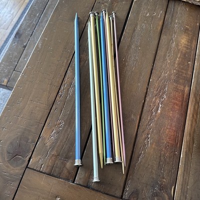 Lot of 10 Vintage Knitting Needles Boye Aluminum Sizes 6, 7, 11, 13 Mix +