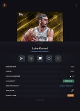 VIDEOGAME Topps NBA Collect - FREE PACK FRIDAY Gold - LUKE KORNET