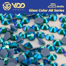 Rhinestone Blue Zircon AB SS6-SS30 Hotfix Glass Crystal