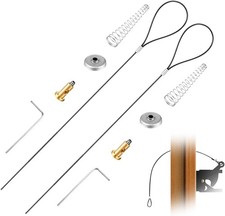 Gate Latch Cable Pulls Kit, Black Spring Loaded Adjustable Gate Latch Cable Pull
