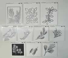 Repro Leaf Dies Lot of 10 - SIMON SAYS STAMP - Pine, Eucalyptus, Holly, Spruce