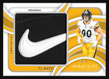T.J. Watt 2024 Panini Immaculate Insignias Nike Swoosh Logo Patch /5 SSP 🔥