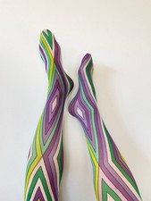 Emilio Pucci 1960s Vintage Geometric Tights Retro Nylon Size B