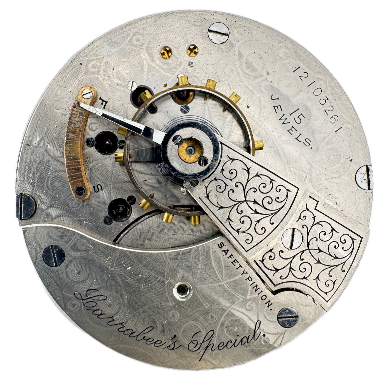 Antique 18s Waltham Larrabee's Special 15 Jewel Pocket Watch Movement 820 USA