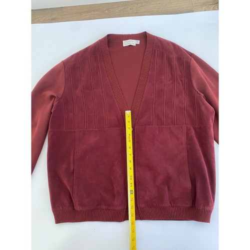 Vintage St. Croix Knits Size XXL Cardigan Suede Red Academia Old Money READ - Picture 15 of 18