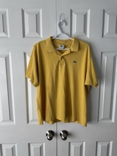 Lacoste Yellow Cotton Polo Shirt 2XL   Classic Crocodile / Alligator Logo