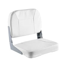 Boat Seat Low Backrest Folding Fishing Boat Seat Sponge Cushion White