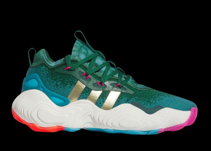 Adidas Trae Young 3 IE9301 Hombres Zapatos de Baloncesto Equipo Verde Oscuro/Dorado Metálico 13