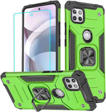 HNHYGETE Motorola One 5G Ace Case with Screen Protector, Military Grade Rotatabl