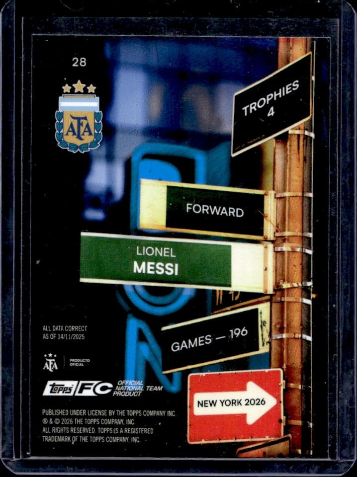 2026 Topps Argentina Team Lionel Messi Block Halo Foil #28 view 2