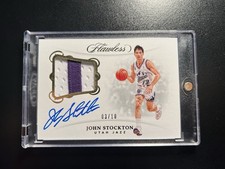 2018-19 Panini Flawless John Stockton Patch Autograph Gold /10 HOF