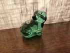 Fenton Glass Green PIG Figurine with Label