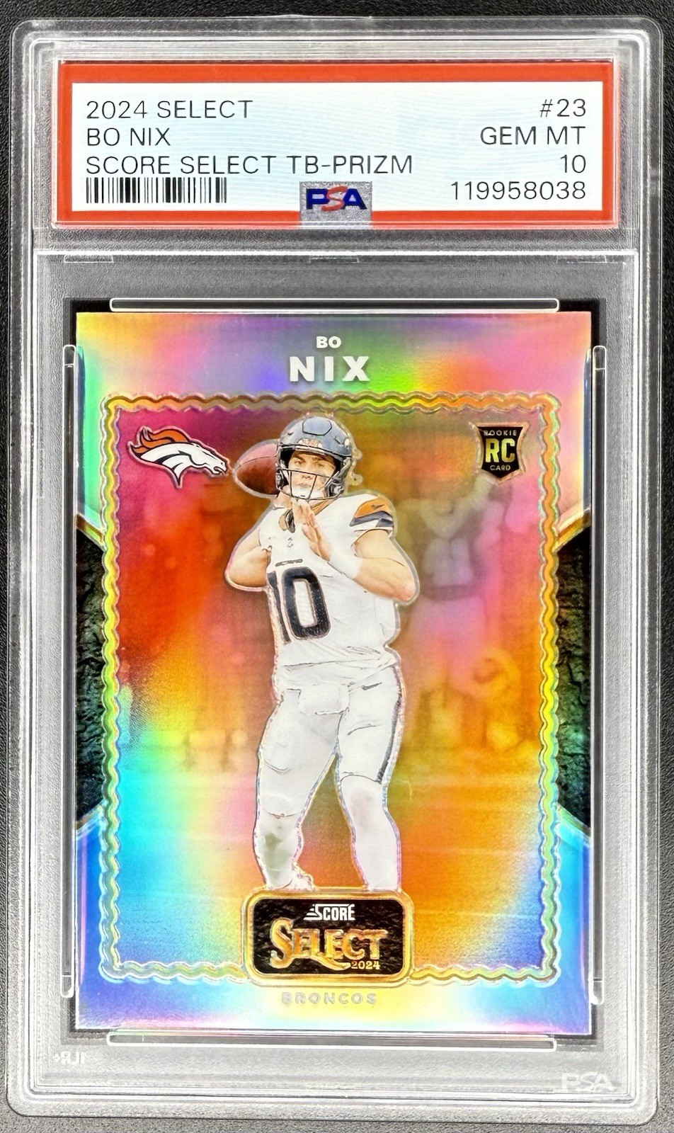 Bo Nix Panini Select Score Select Throwback #23 Prizm