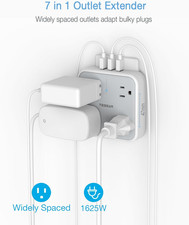 Multi Plug Outlet Extender, Surge Protector Splitter with 3 USB 3 USB A Por...