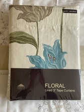 Lined Curtains, Floral, 3” Tape, 66”x90”.