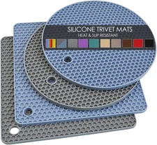 Trivets for Hot Dishes, 4 Pack Silicone Hot Pads Pot Holders for Kitchen, Non-Sl