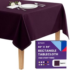 Rectangle Tablecloth - 60 x 84 Inch Eggplant Table Cloth for 5 Foot Rectangle...
