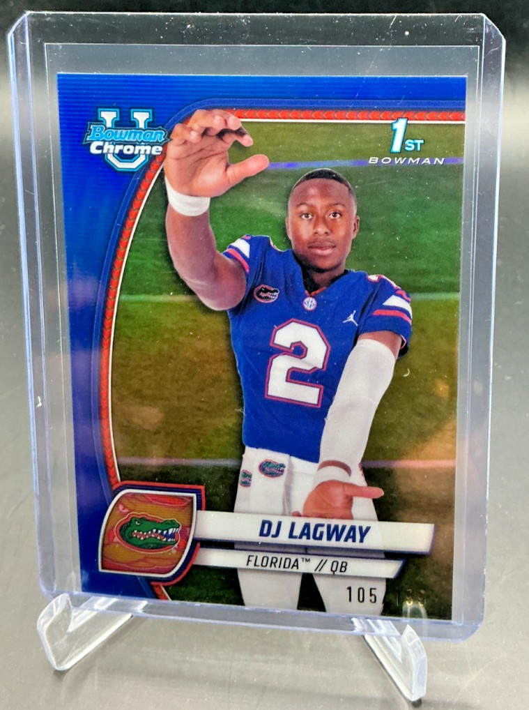 2024 Bowman Chrome U DJ LAGWAY 1st Blue Refractor 105/199 #63 Gators