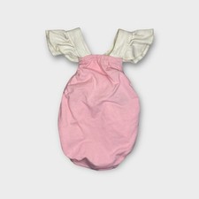 Everly B. Beige Ruffle Cap Sleeve Pink Romper