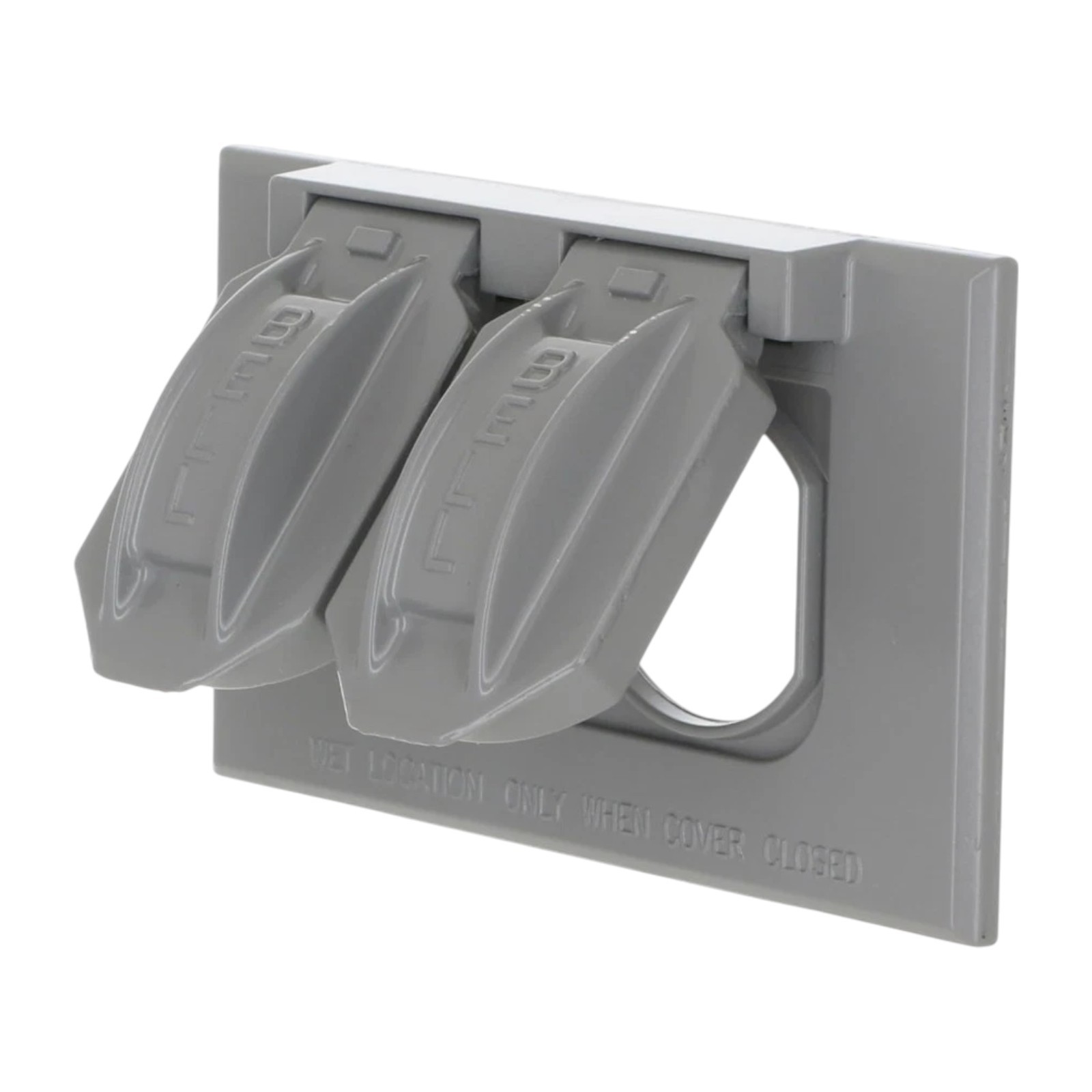 Hubbell-Bell 5180-5 1-Gang Horizontal Weatherproof Cover Duplex Gray Device