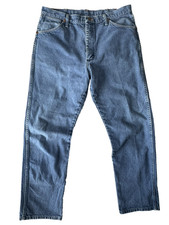 Vintage Wrangler Cowboy Cut Denim Blue Jeans Made in USA Actual Size 35x31