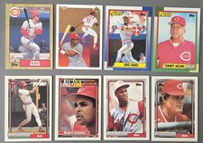 Cincinnati Reds Card Lot (8) 1987-1992 - Pete Rose, Eric Davis, Barry Larkin