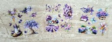 Sticker Sheets 10 Sheets Per Set Flowers Trees Butterflies Houses Lavender
