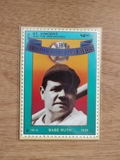 BABE RUTH 1992 ST. VINCENT & GRENADINES HALL OF FAME HEROES INSERT BASEBALL CARD