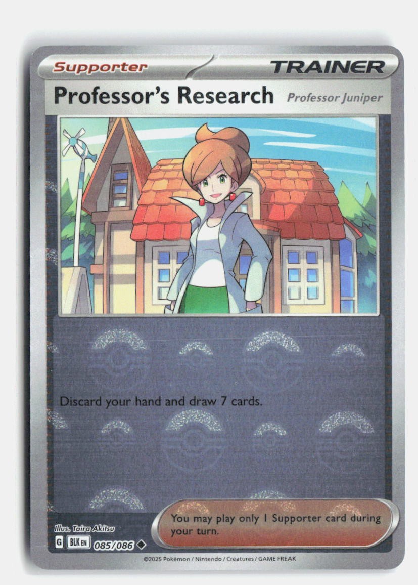 Professor's Research 2025 Scarlet & Violet: Black Bolt #085/086 Poke Ball Reverse Holo (Professor Juniper) Price Guide - Sports Card Investor Professor's Research 2025 Scarlet & Violet: Black Bolt #085/086 Poke Ball Reverse Holo (Professor Juniper) Price Guide - Sports Card Investor