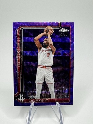 2026 Topps Chrome Update Kevin Durant Houston Rockets #23 Purple Wave /75