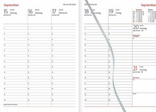 A5 Lediberg rot Buchkalender 2026, 2 Seiten=1 Woche Chefplaner Wochenplaner