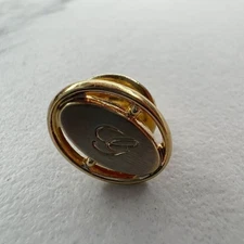 Silver and Gold Tone G Initial Letter Lapel Tie Tack Pin